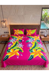Hand Painted Rayon Bedsheet Set King Size